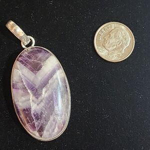 Chevron Amythest Pendant 🤍